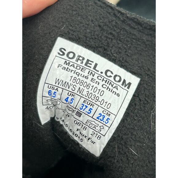 Sorel Womens Black Suede Explorer Joan Waterproof Winter Boots Faux Fur Size 6.5 - Picture 10 of 11